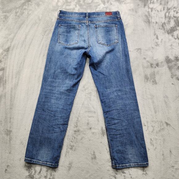 Whetherly Jeans Womens 29/8 Blue Brandon Distressed High Rise Ankle Straight Leg - Picture 3 of 15